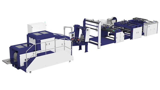 Máquina para fabricação de sacos de papel kraft com aba