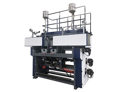 Máquina para fabricação de sacos de papel kraft com alimentação por rolo, corte em J, alças torcidas/planas e dobra superior