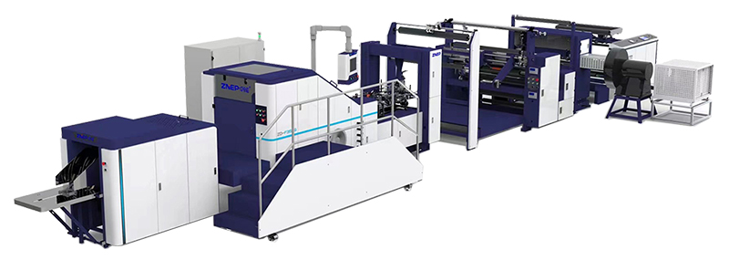 Máquina para fabricação de sacos de papel kraft com visor